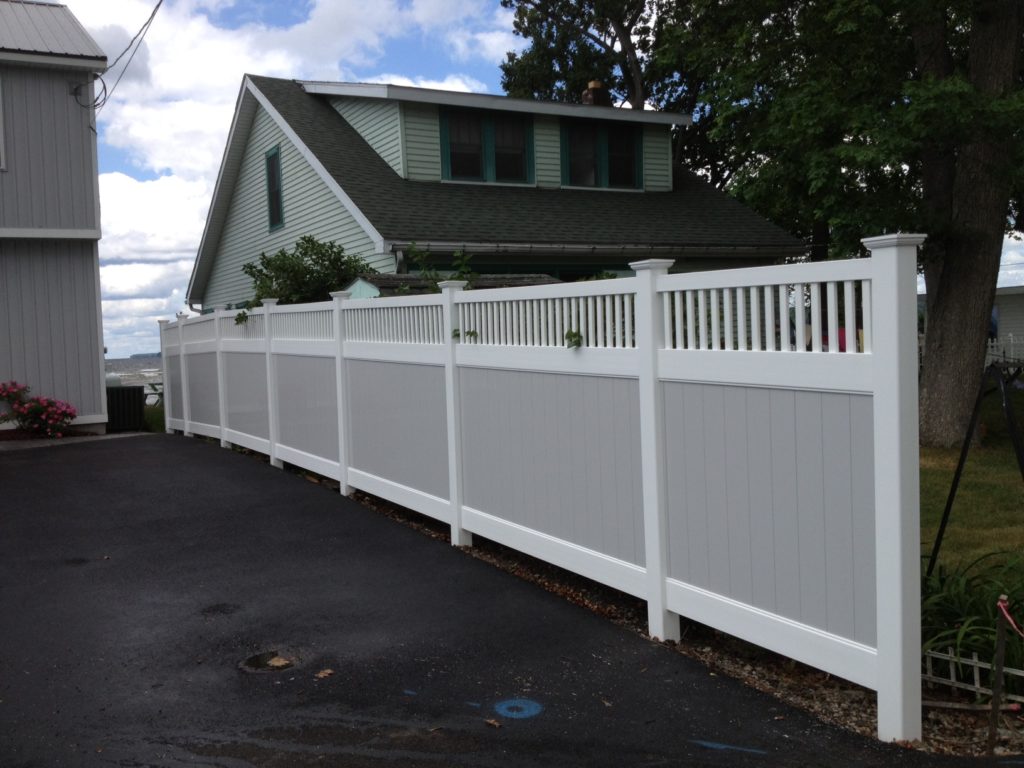 Long view of White Vinyl Fencing, Oneida Lake
