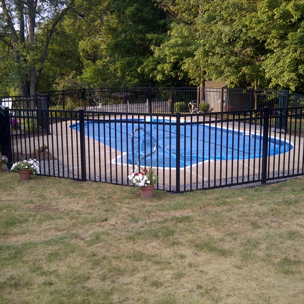 Regis Aluminum Fence Secures NY Pool - Poly Enterprises Fencing Decking ...