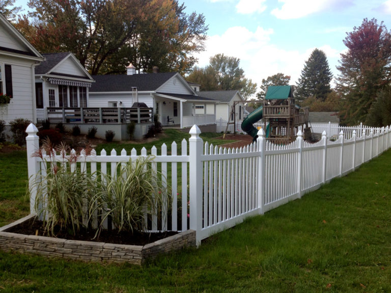 Vinyl White Picket Fence Installation In New Hartford, NY Poly