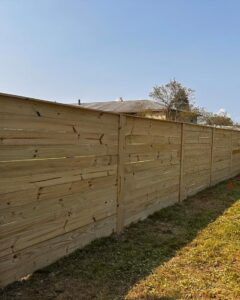 Horizontal Privacy Fence with Cap and Trim